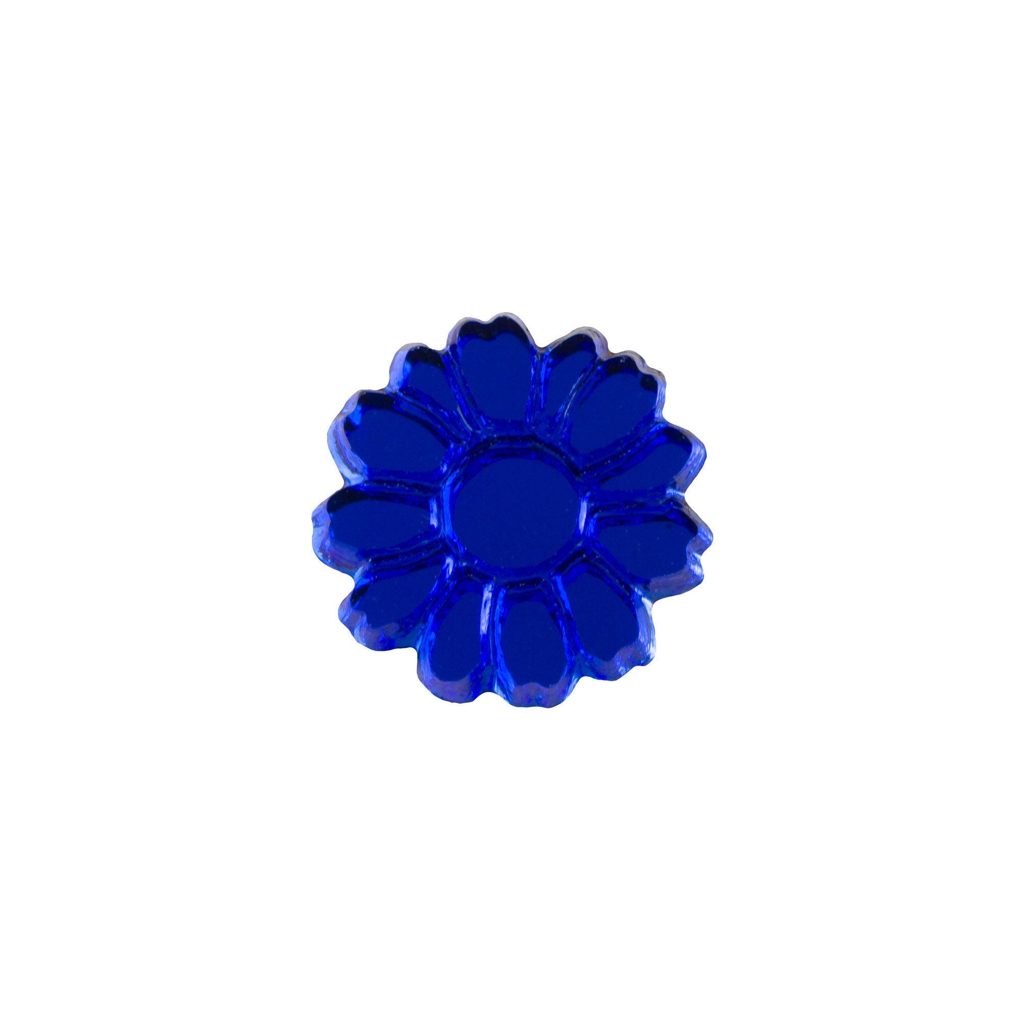 10mm Sapphire Glass Flower Cabochon (2)