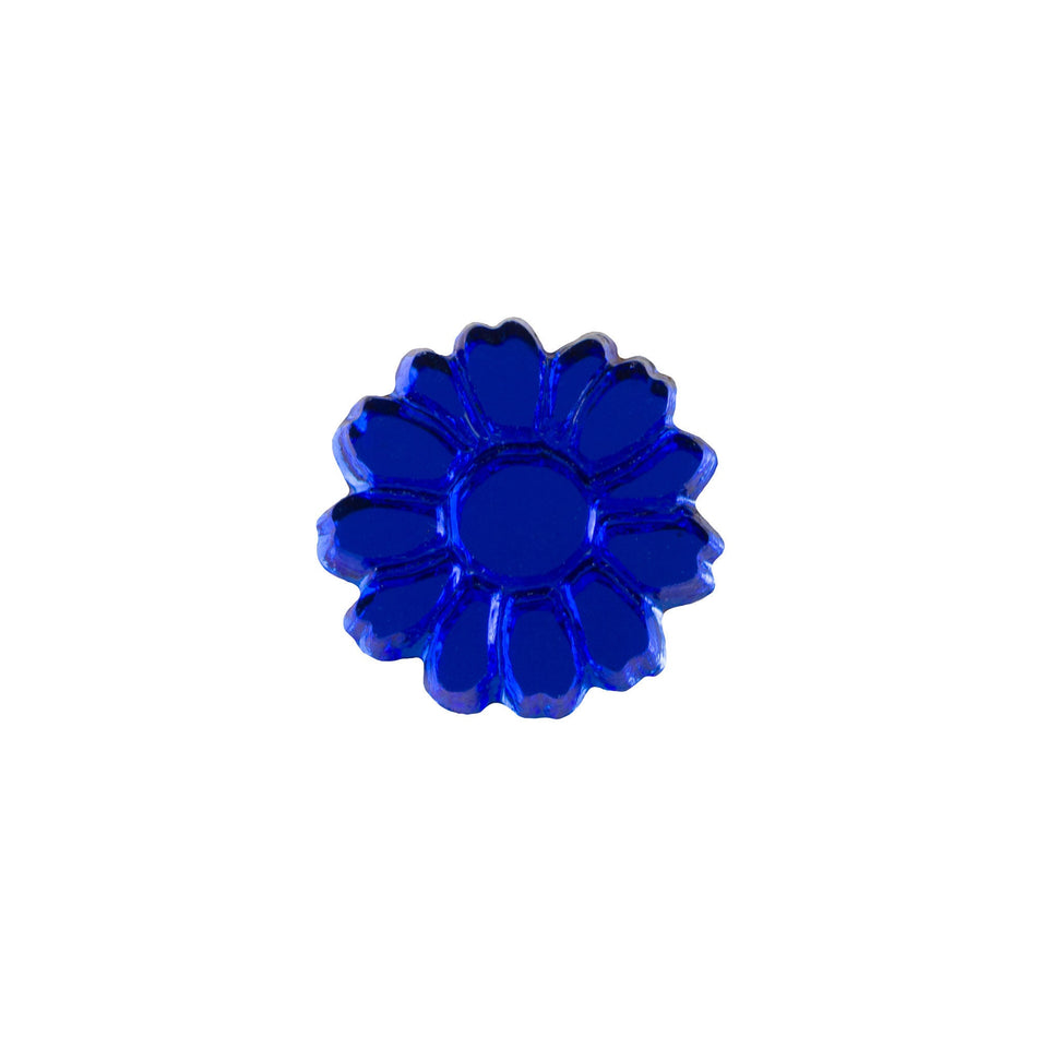 10mm Sapphire Glass Flower Cabochon (2)