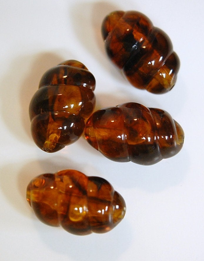 Vintage Acrylic Faux Tortoise Snail Focal Beads bds052