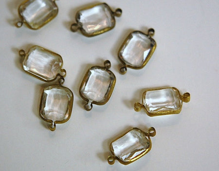 2 Loop Vintage Clear Acrylic Faceted Channel Set Drops chr159H