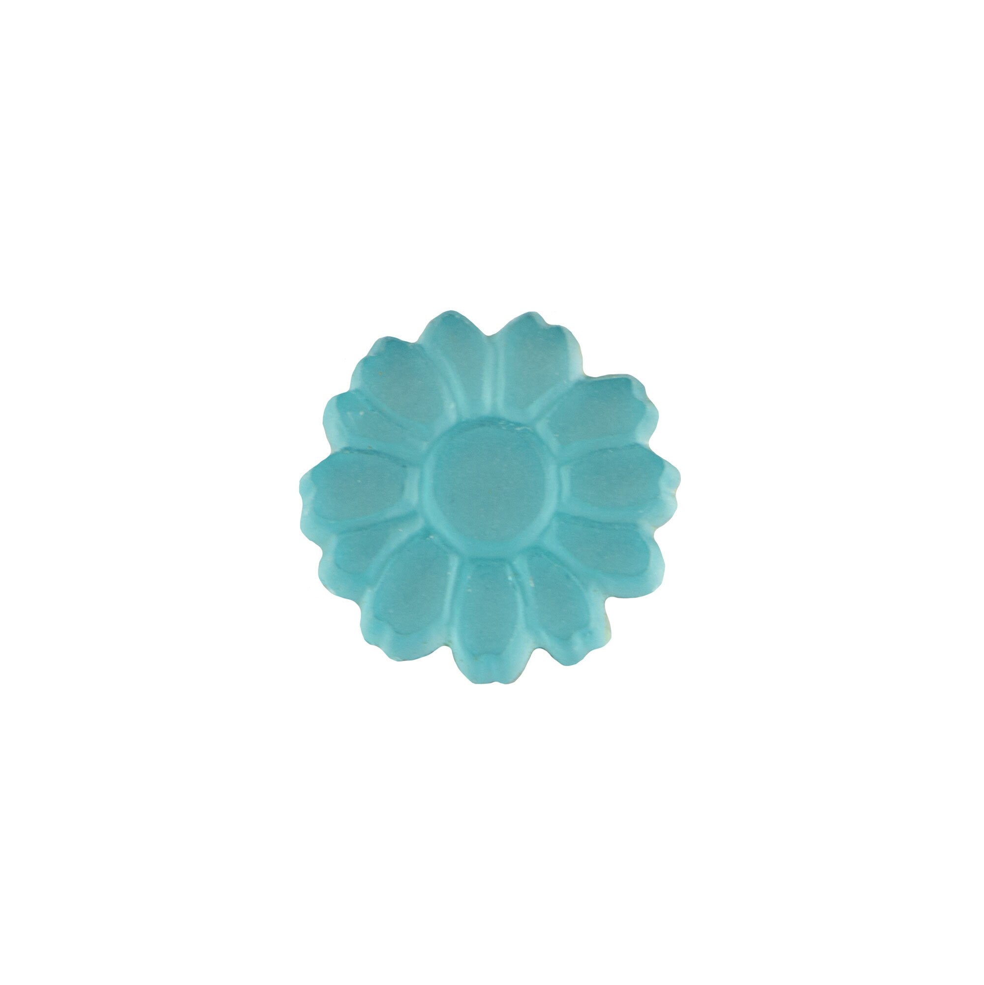 10mm Matte Aqua Glass Flower Cabochon (2)