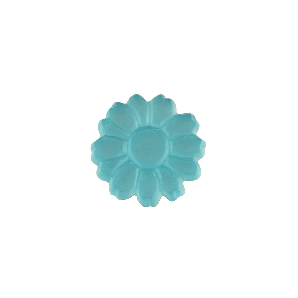 10mm Matte Aqua Glass Flower Cabochon (2)