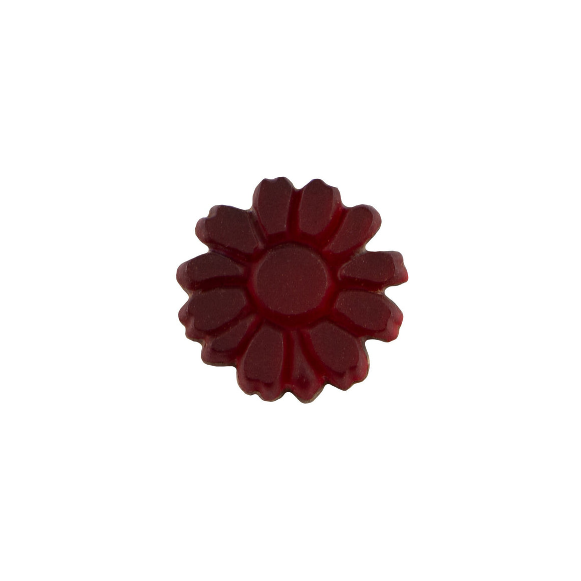 10mm Matte Ruby Glass Flower Cabochon (2)