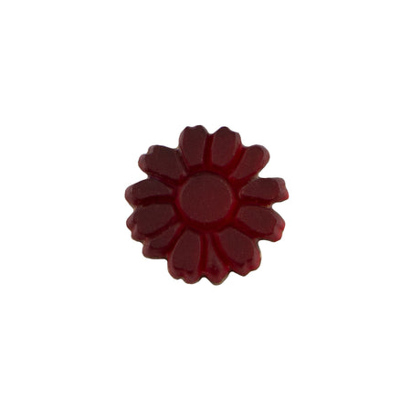 10mm Matte Ruby Glass Flower Cabochon (2)