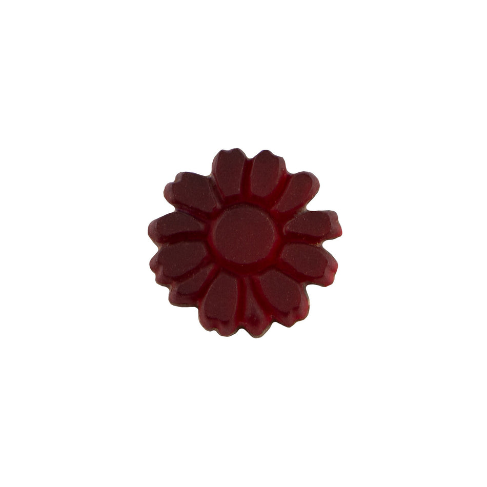 10mm Matte Ruby Glass Flower Cabochon (2)