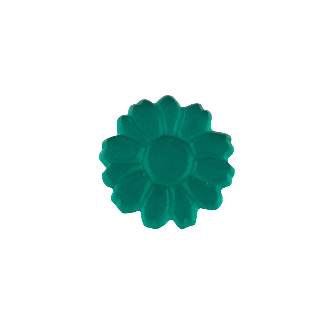 10mm Matte Emerald Glass Flower Cabochon (2)