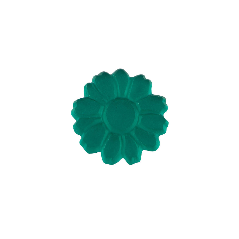 10mm Matte Emerald Glass Flower Cabochon (2)