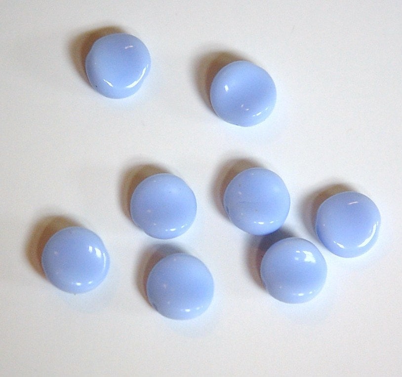 Vintage Light Blue Glass Curved Round Beads 10mm grm024A