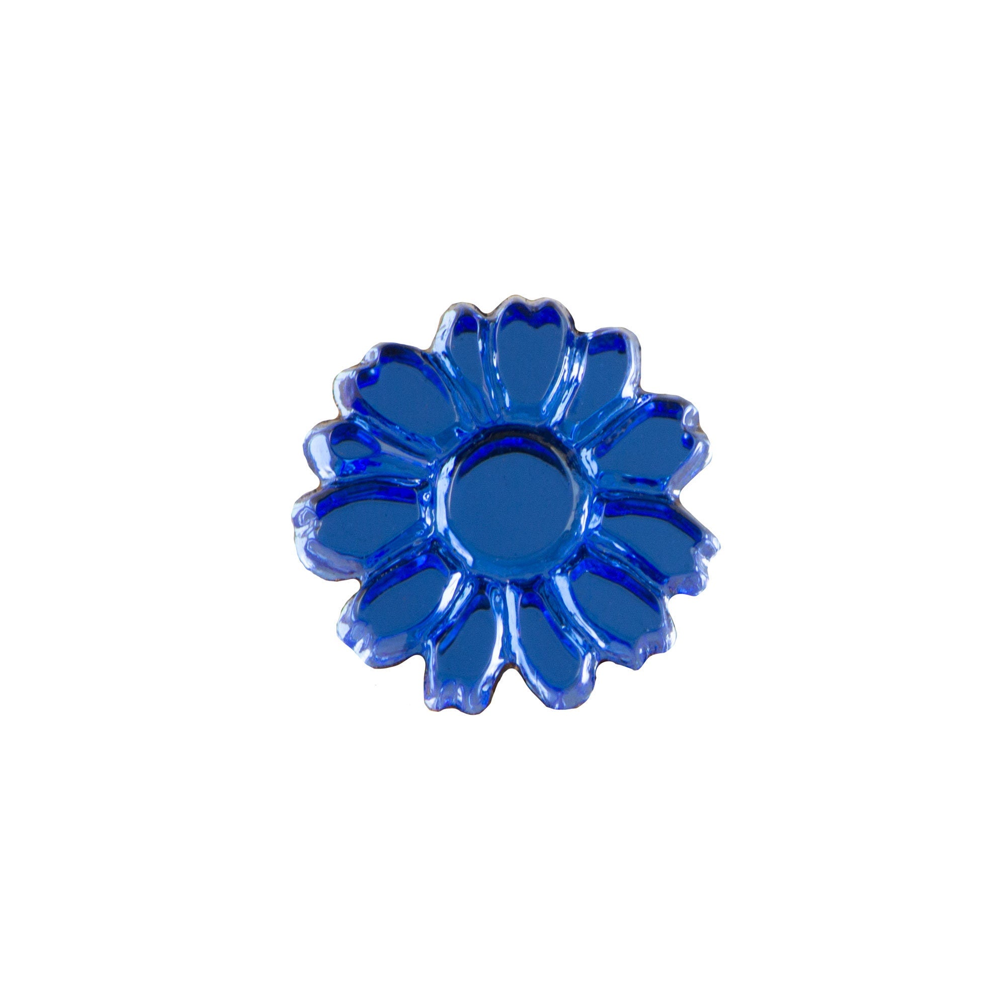 10mm Light Sapphire Glass Flower Cabochon (2)