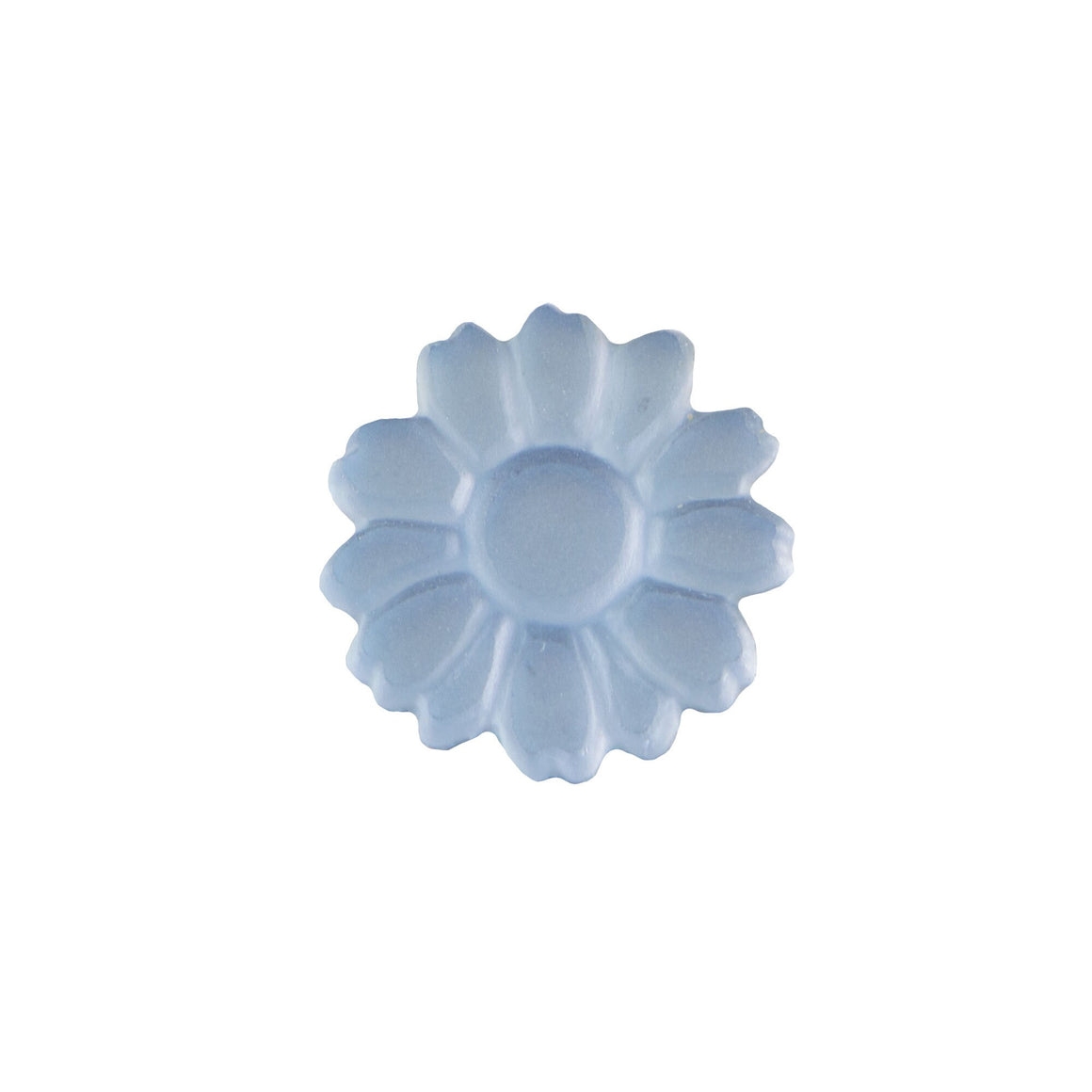 10mm Matte Light Sapphire Flower Glass Cabochon (2)