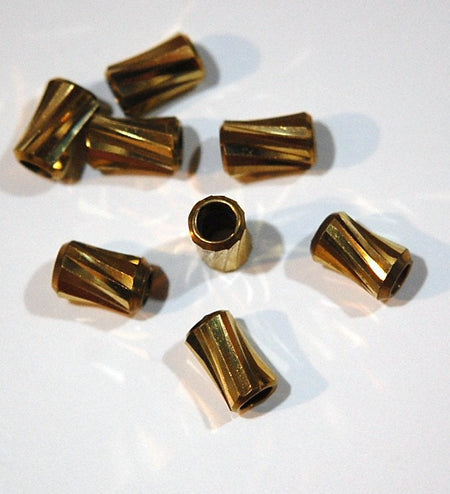 Heavy Gold Plated Twist Tube Findings Beads mtl228A