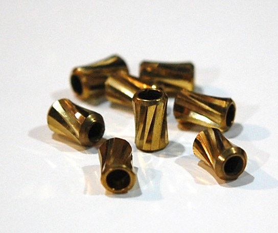 Heavy Gold Plated Twist Tube Findings Beads mtl228A