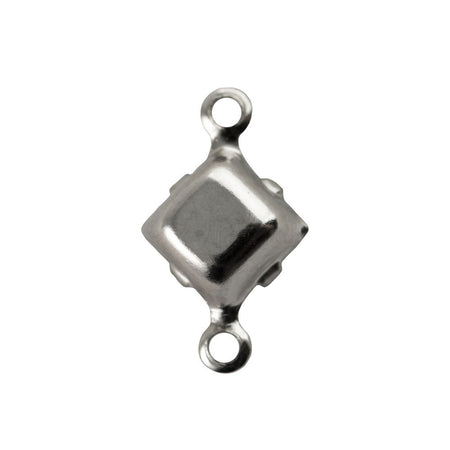 6mm Green Moonglow Glass Square Stone in 2 Loop Setting