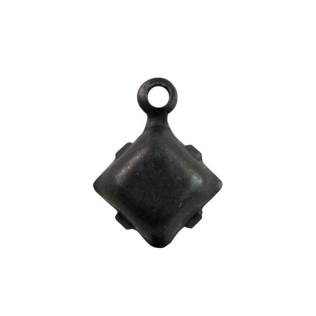6mm Clear Faceted Glass Square Stone in 1 Loop Setting