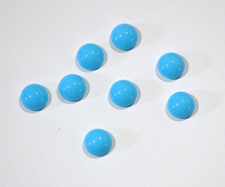 Vintage Light Blue Glass Cabochons 7mm cab701N