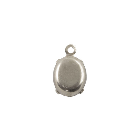 10x8mm Aquamarine Faceted Glass Oval Stone in 1 Loop Setting