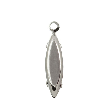 15x4mm Turmaline Faceted Glass Navette Stone in 1 Loop Setting