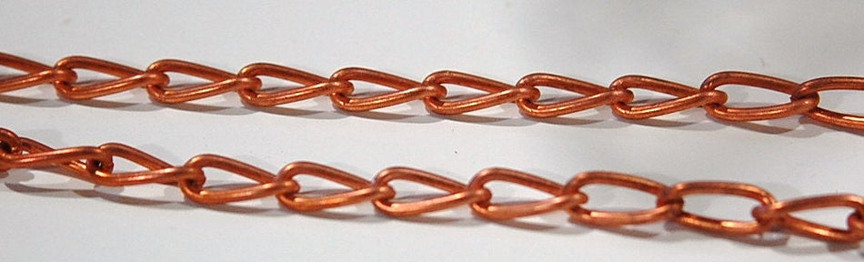 Vintage Copper Coated Curb Chain Japan 3 Feet chn063