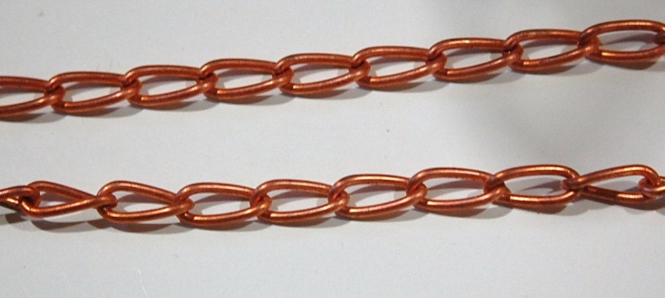 Vintage Copper Coated Curb Chain Japan 3 Feet chn063