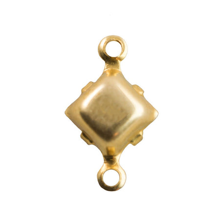 6mm White Opal Faceted Glass Square Stone in 2 Loop Setting