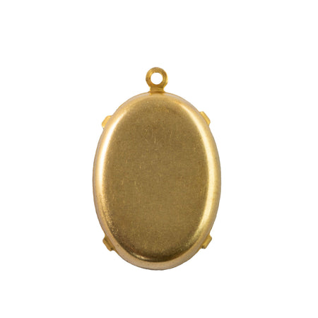 25x18mm Helio Brown Glass Oval Stone in 1 Loop Setting