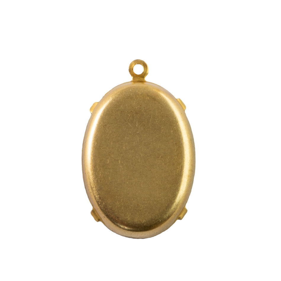 25x18mm Helio Brown Glass Oval Stone in 1 Loop Setting