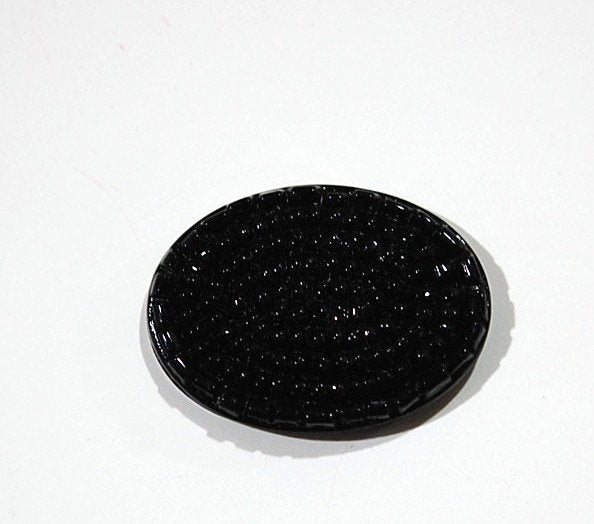Vintage Black Etched Bumpy Top Cabochon Germany 30x20mm cab101