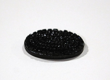 Vintage Black Etched Bumpy Top Cabochon Germany 30x20mm cab101