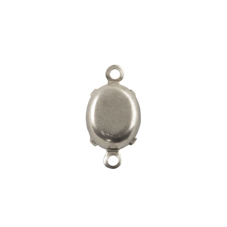 10x8mm Aquamarine Faceted Glass Oval Stone in 2 Loop Setting