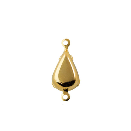 13x8mm Jade Green Glass Teardrop Stone in 2 Loop Setting