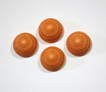 Vintage Etched Mosaic Faux Clay Tan Cabochons 16mm cab713D
