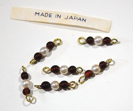 Vintage Topaz and Pearl Bead Connector Drops Japan drp008