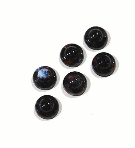 Vintage Gray and Black with Rust Ball Top Glass Cabochons 7mm cab701T