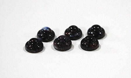 Vintage Gray and Black with Rust Ball Top Glass Cabochons 7mm cab701T
