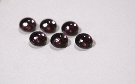 Vintage Amethyst Glass Foiled Cabochons with Textured Flat Back 7mm cab701V