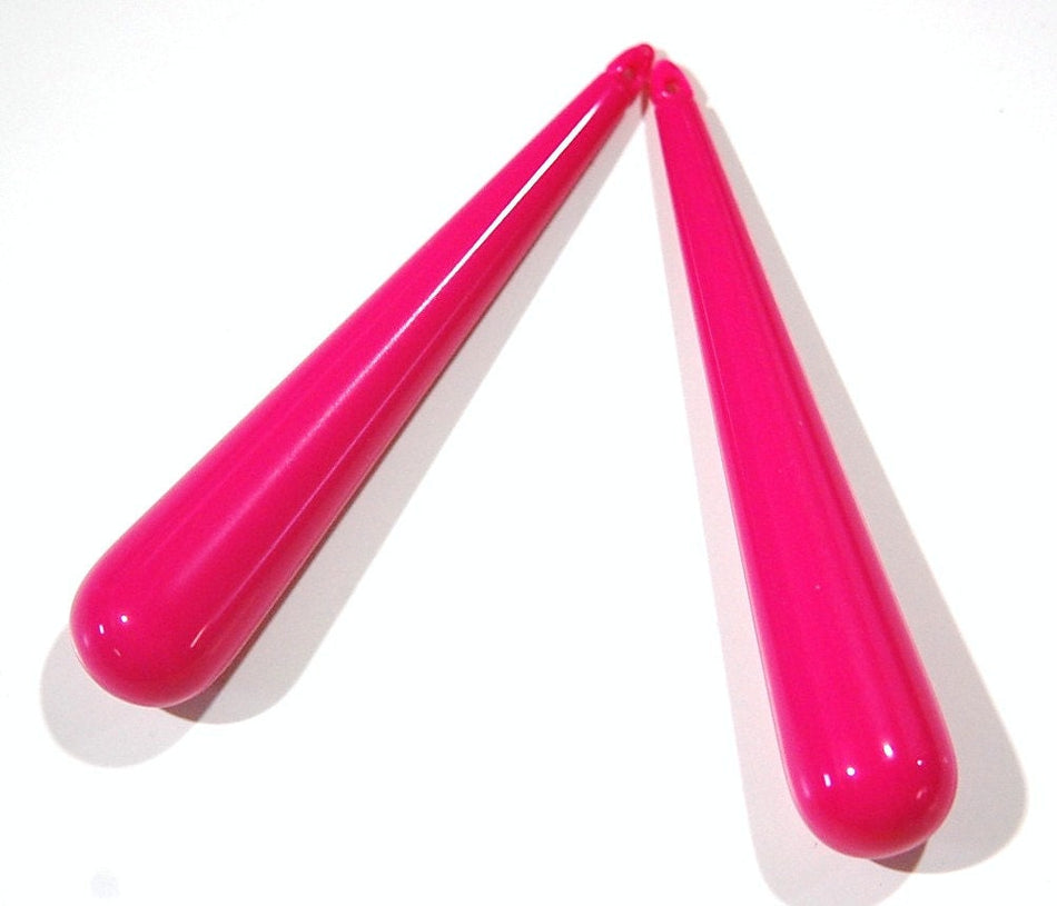 Vintage Large Pink Teardrop Plastic Pendant Drop pnd148C