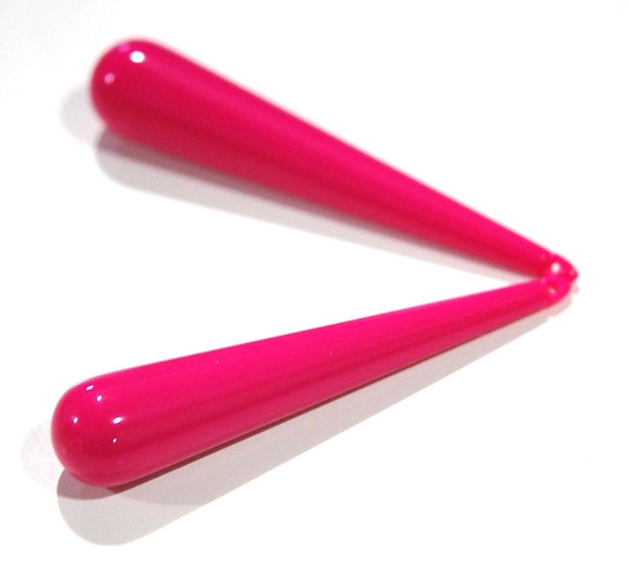 Vintage Large Pink Teardrop Plastic Pendant Drop pnd148C