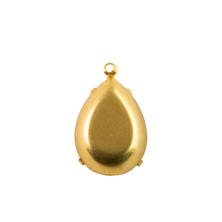 18x13mm White Opal Faceted Glass Pear Stone in 1 Loop Setting