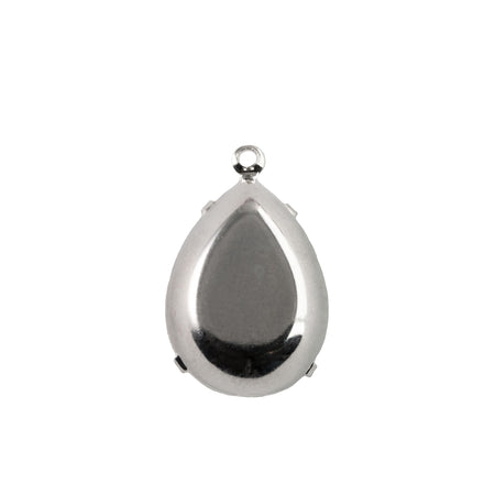 18x13mm Swarovski Clear Faceted Glass Pear Stone in 1 Loop Setting
