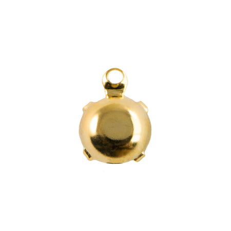 48ss Rose Faceted Glass Round Stone in 1 Loop Setting