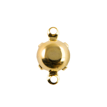 48ss White Faceted Glass Round Stone in 2 Loop Setting