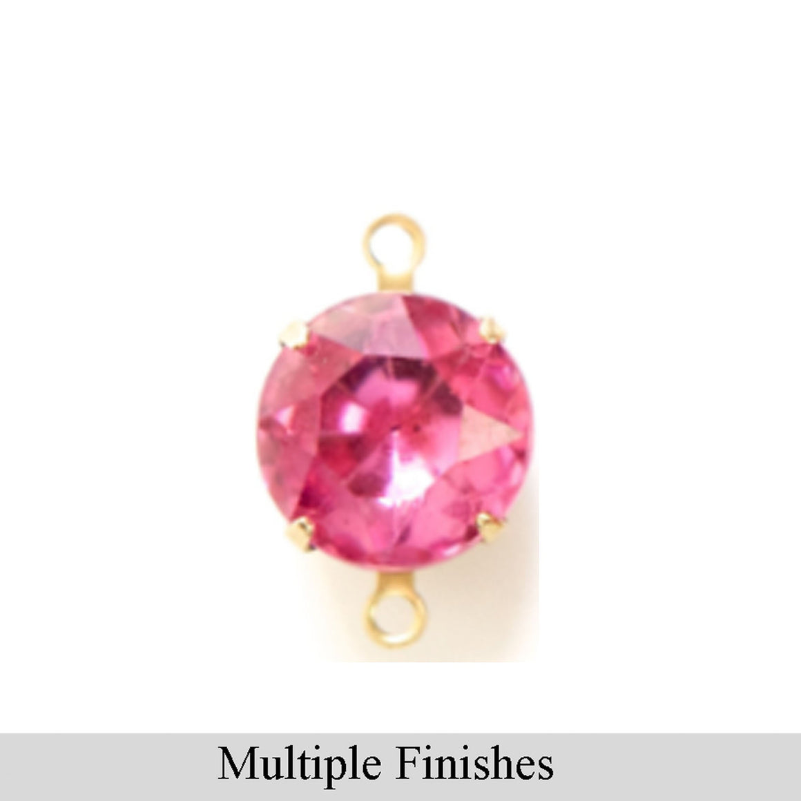 48ss Rose Faceted Glass Round Stone in 2 Loop Setting