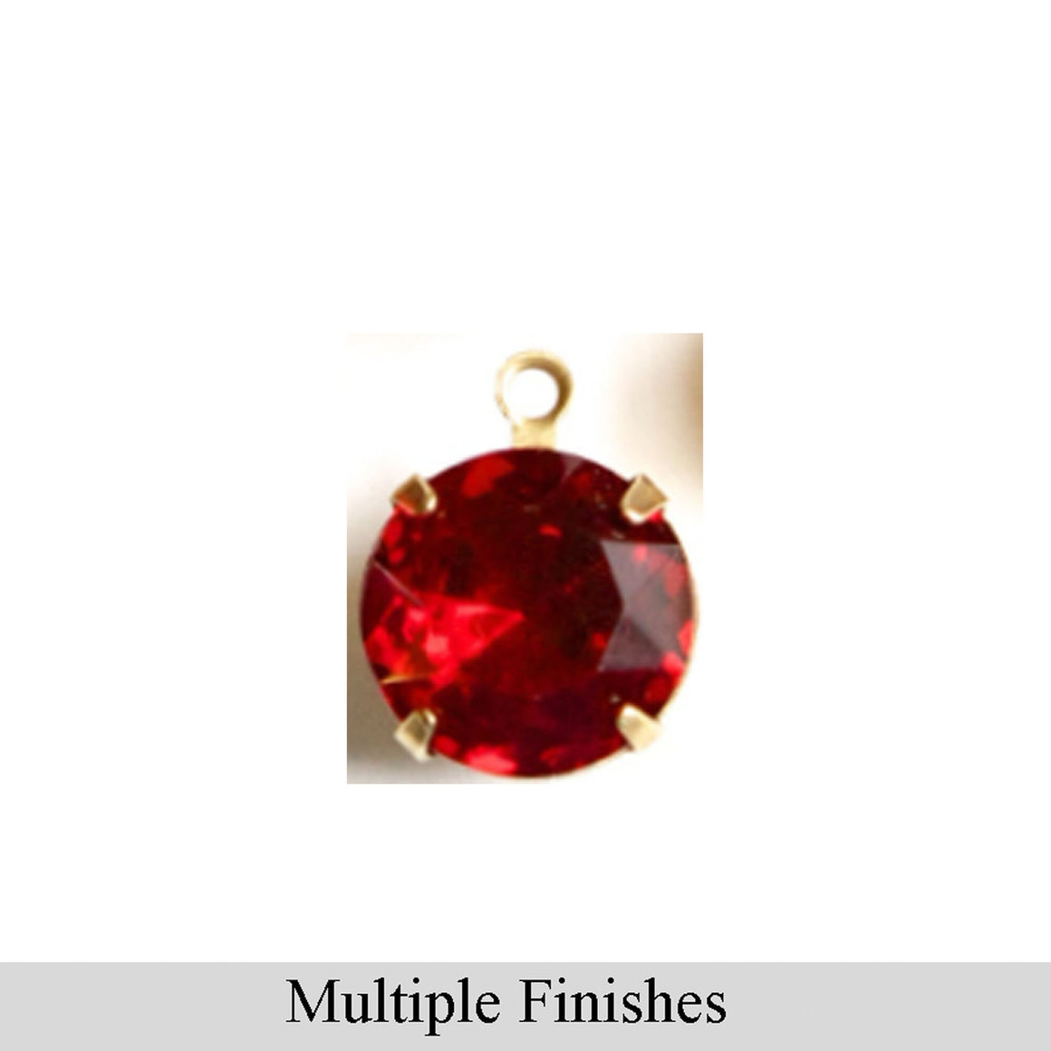 48ss Ruby Faceted Glass Round Stone in 1 Loop Setting