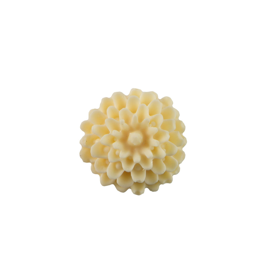 10mm Ivory Dahlia Flower Acrylic Cabochon (6)