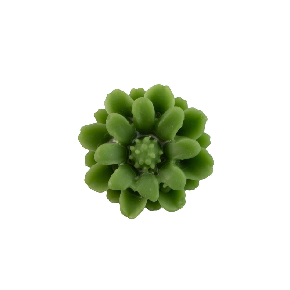 12mm Matte Olive Green Flower Acrylic Cabochon (6)