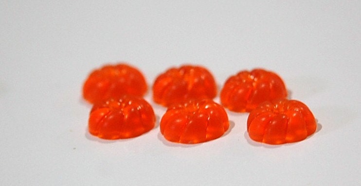 Vintage Tangerine Orange Swirled Flower Like Acrylic Cabochon 13mm cab383A