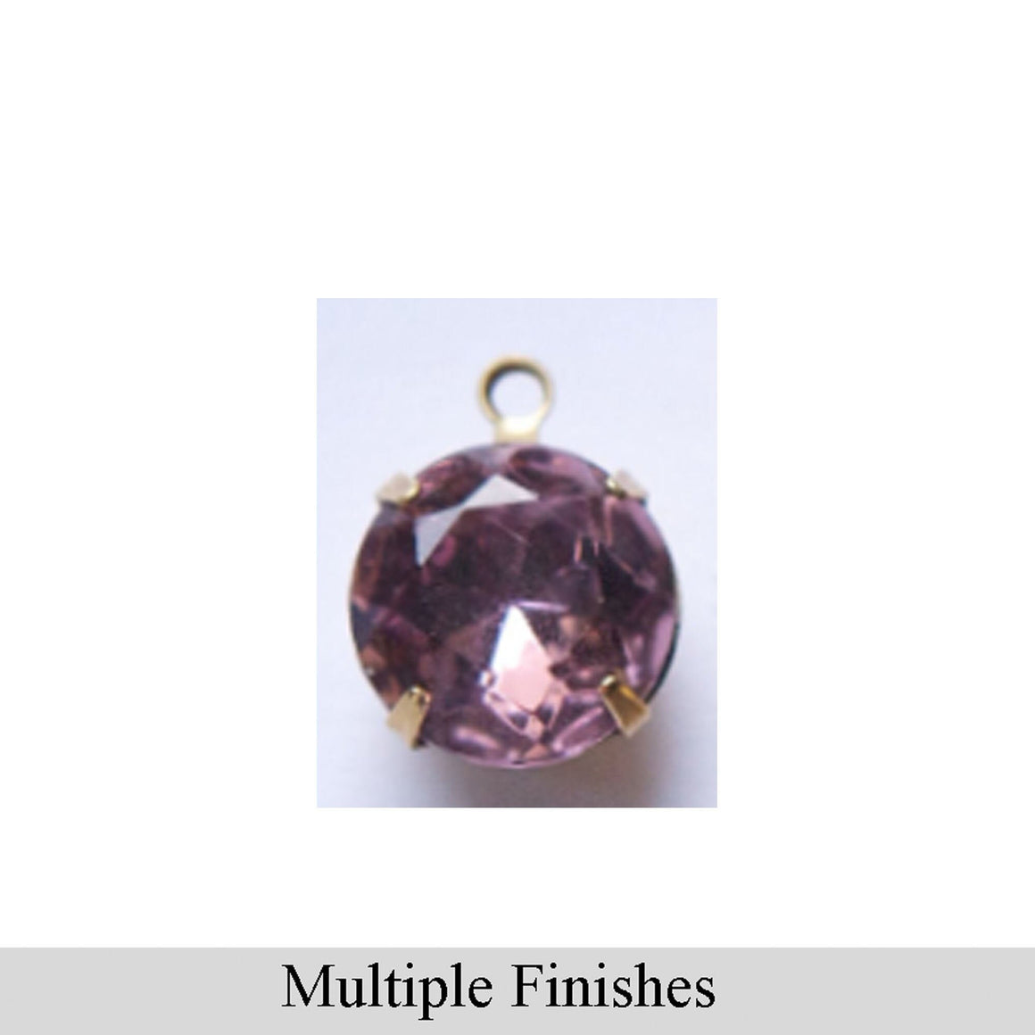 48ss Light Amethyst Faceted Glass Round Stone in 1 Loop Setting