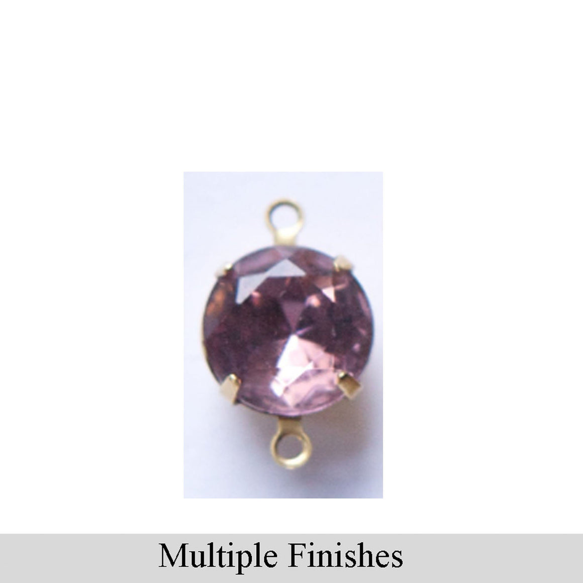 48ss Light Amethyst Faceted Glass Round Stone in 2 Loop Setting