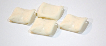 Vintage Matte Soft White Etched Square Wavy Acrylic Pendants 20mm (4) pnd149F
