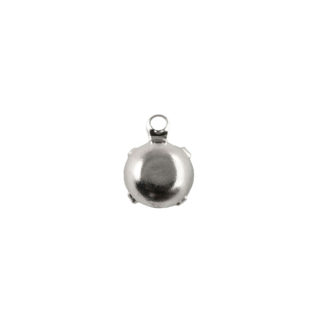 35ss White Moonglow Glass Round Stone in 1 Loop Setting